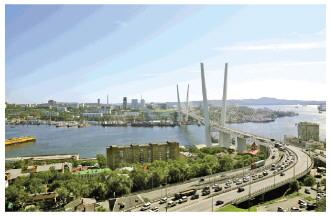 俄罗斯符拉迪沃斯托克市地标性建筑“金桥”